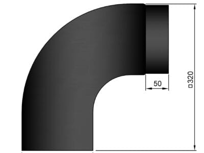Bøjning Fuldform ø150mm i 2 mm Stål, Sort.