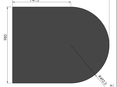 Gulvplade sort stål 2mm