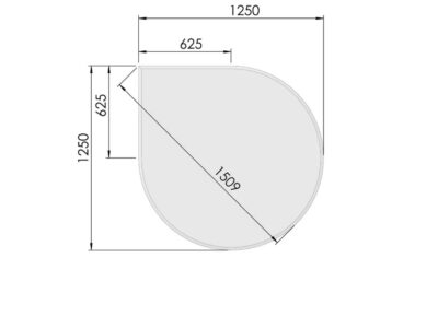 Gulvplade i Glas 8mm dråbeform